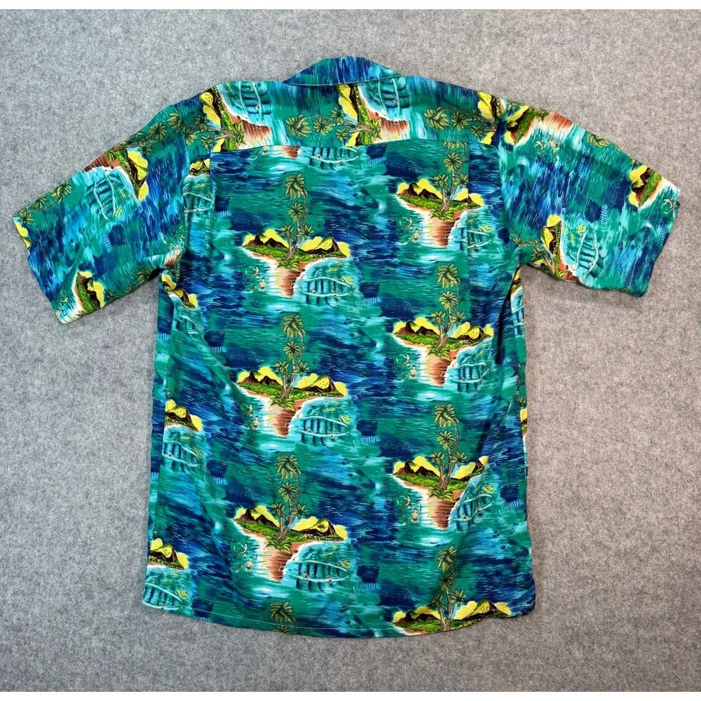 Pineapple Connection Creations By HeyMan Mens L Rayon Tropical Hawaiian Shirt